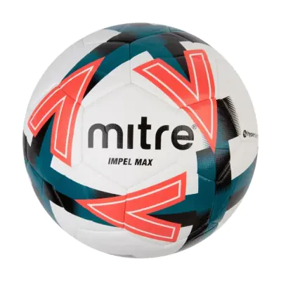 Mitre Max L30P Training Football - White / Black / Blood Orange / Pitch Green